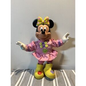 Vintage Minnie Mouse Musical Notes Doll Toy Disney 1990 Mattel 13.5"